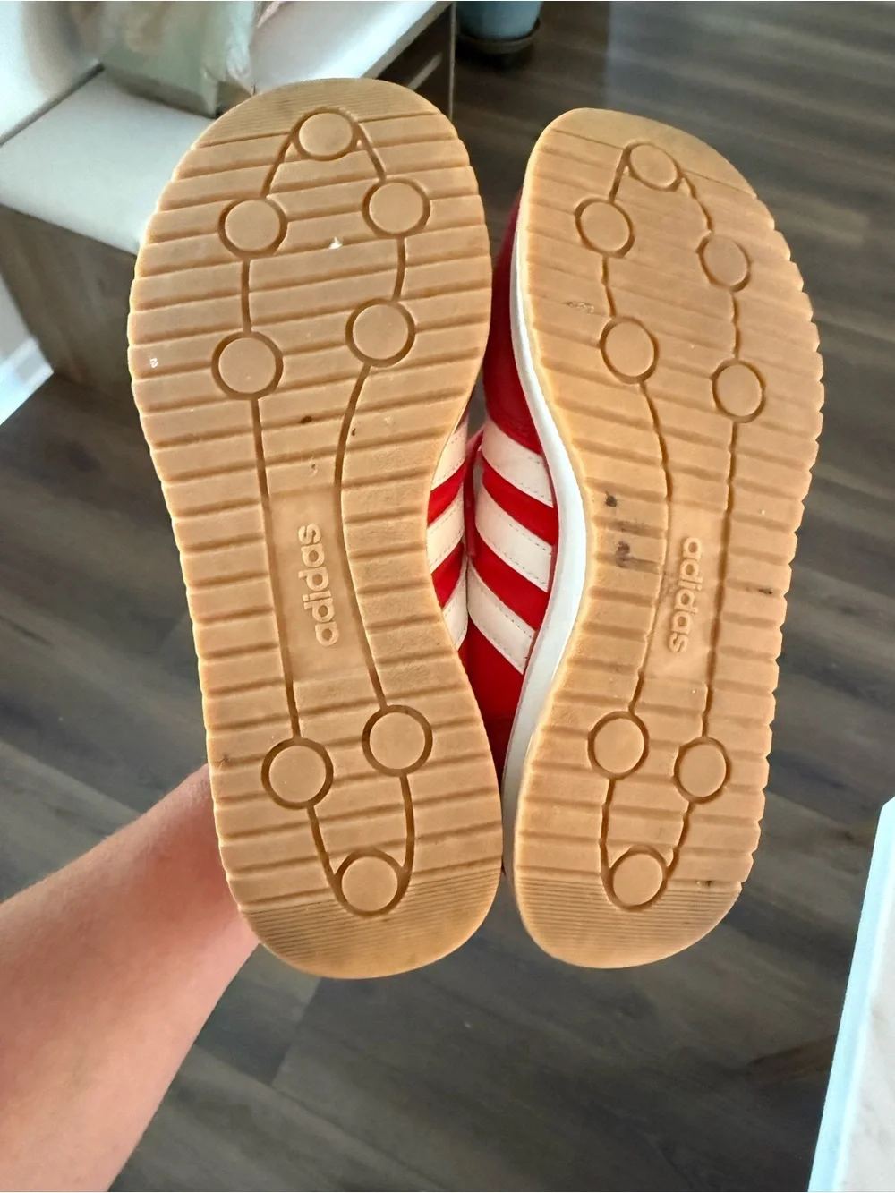 adidas Red Sneakers with White 3-Stripes